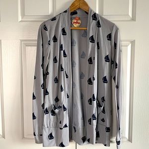 Primp Sailboat Pullover Long Sleeve Top Size L Blue